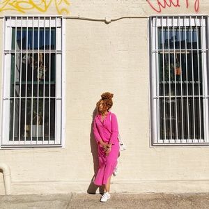 Pink Button-Up Maxi Dress